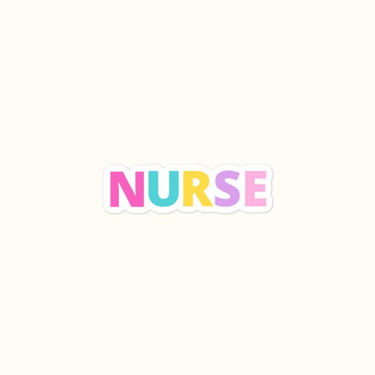 Nurse Colorful Letters Bubble-Free Stickers