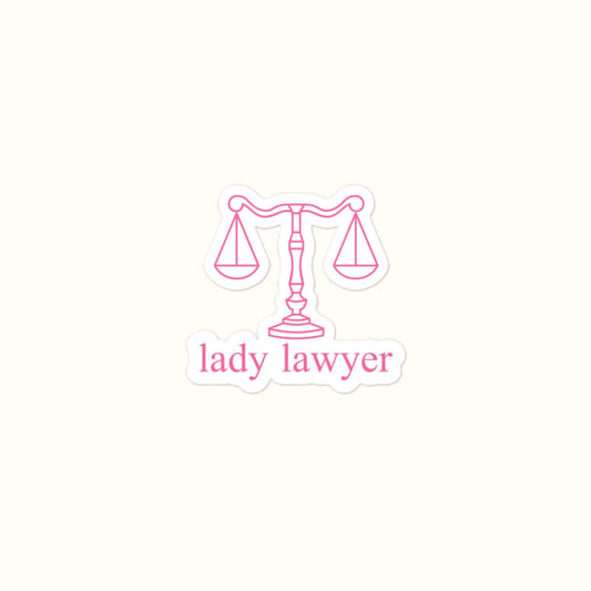 Lady Lawyer Pink Scales Bubble-Free Stickers
