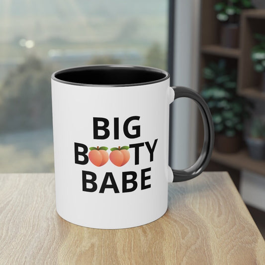 Big Booty Babe Peach Big Butt Two-Tone, Color Inside Coffee Mug, 11oz