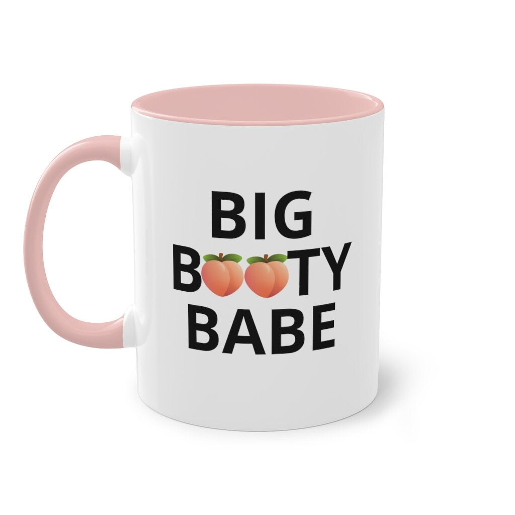 Big Booty Babe Peach Big Butt Two-Tone, Color Inside Coffee Mug, 11oz