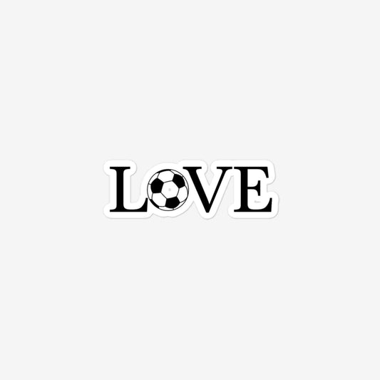 Love Soccer Ball Bubble-Free Stickers