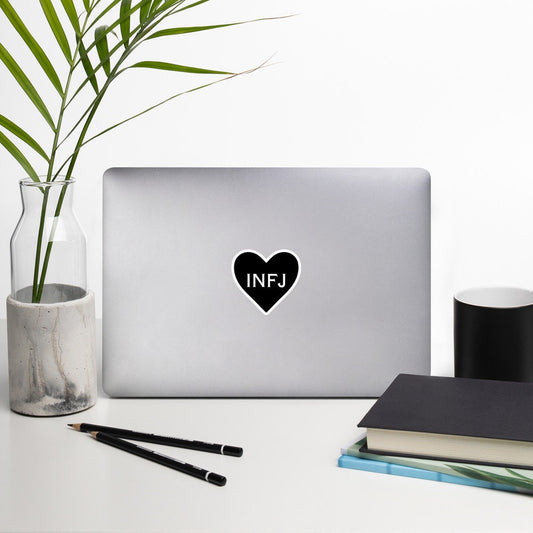 INFJ Black Heart Bubble-Free Stickers