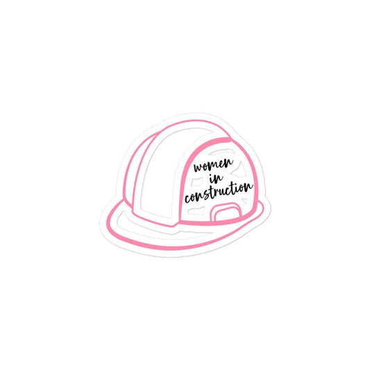 Women In Construction Pink Hardhat Bubble-Free Stickers