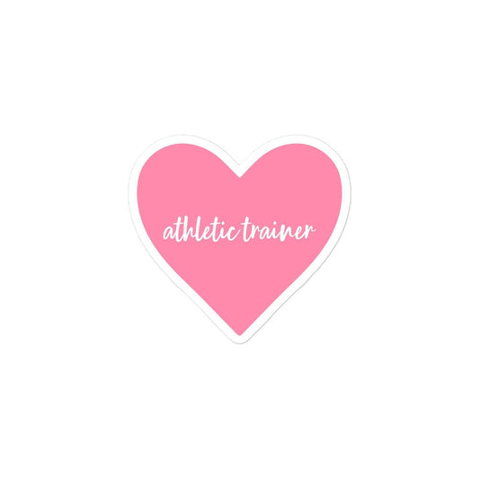 Athletic Trainer Pink Heart Bubble-Free Stickers