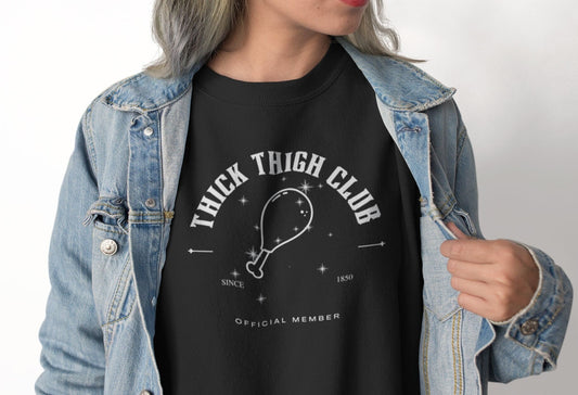 Thick Thigh Club Sparkly Official Member Unisex Crewneck Sweatshirt
