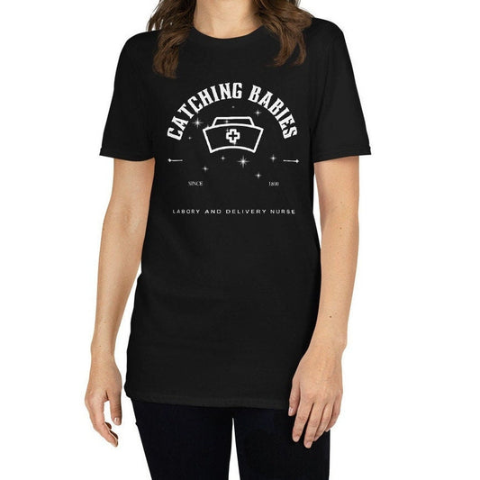 Catching Babies Labor And Delivery Nurse Sparkle Mystical Short-Sleeve Unisex T-Shirt