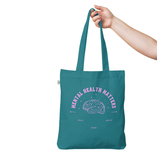 Mental Health Matters Pink Organic Fashion Tote Bag