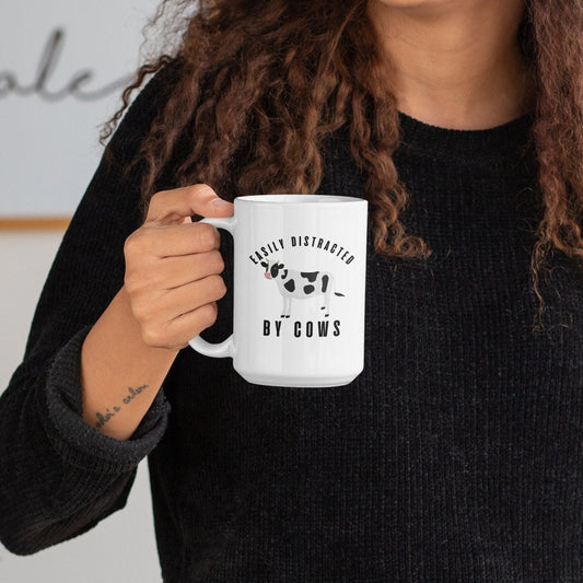 Easily Distracted By Cows Ceramic Mug 15oz