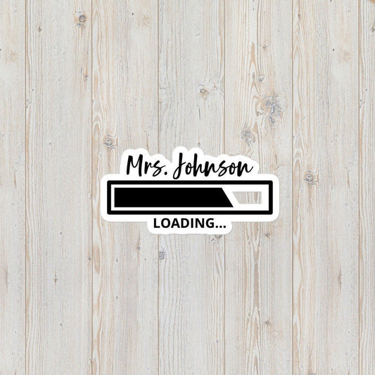 Mrs. Custom Name Personalization Wedding Engagement Bubble-Free Stickers