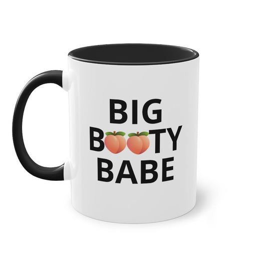 Big Booty Babe Peach Big Butt Two-Tone, Color Inside Coffee Mug, 11oz