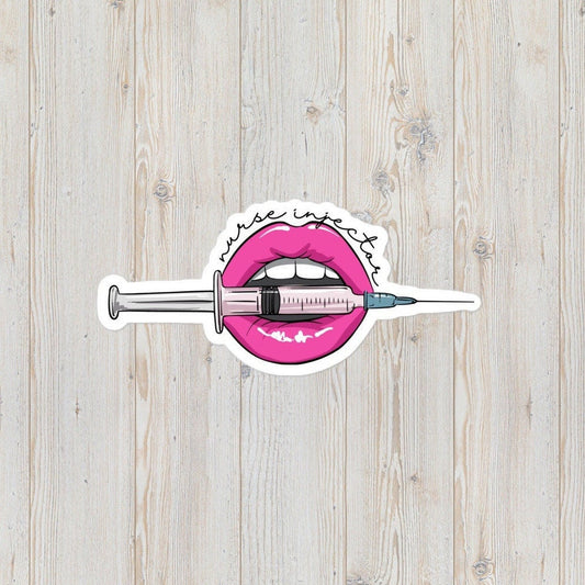 Nurse Injector Syringe Lips Bubble-Free Stickers