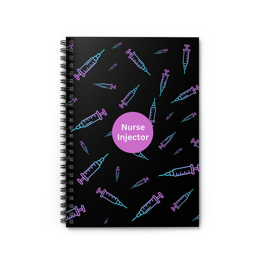 Nurse Injector Neon Black Spiral Notebook