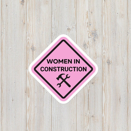 Women in Construction Pink Bubble-Free Stickers