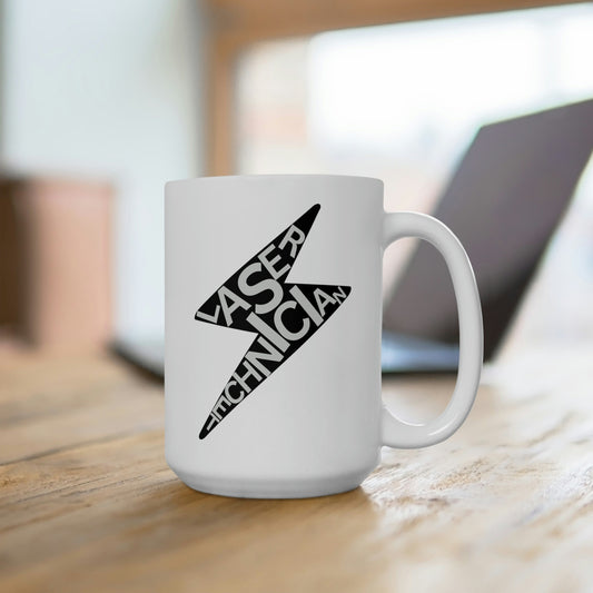 Laser Technician Lightning Bolt Ceramic Coffee Mug 15oz