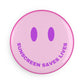 Sunscreen Saves Lives Pink Smiley Face Button Magnet, Round (1 & 10 pcs)