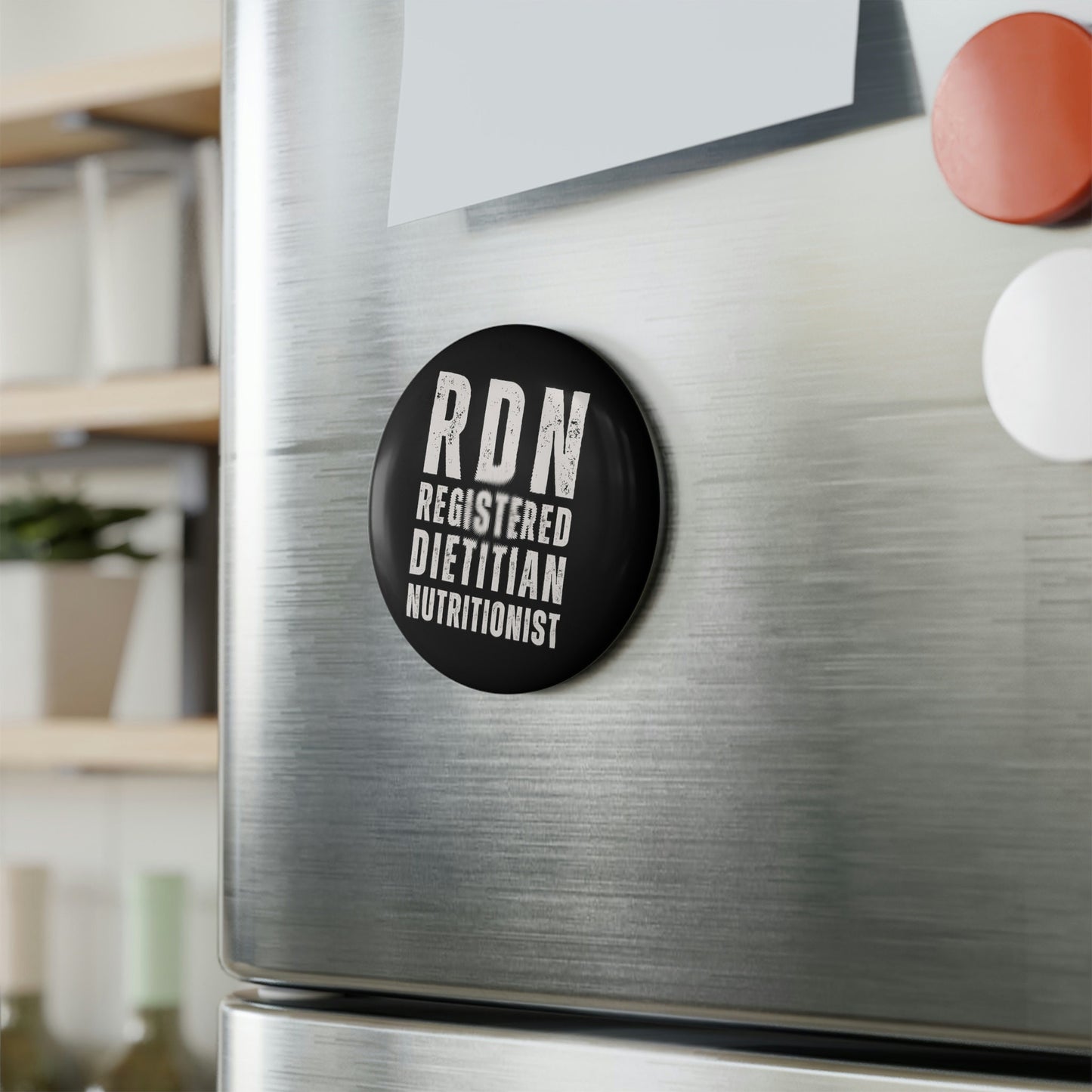 RDN, Registered Dietitian, Button Magnet, Round (1 & 10 pcs)