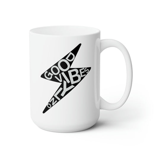 Good Vibes Only Lightning Bolt Ceramic Mug 15oz