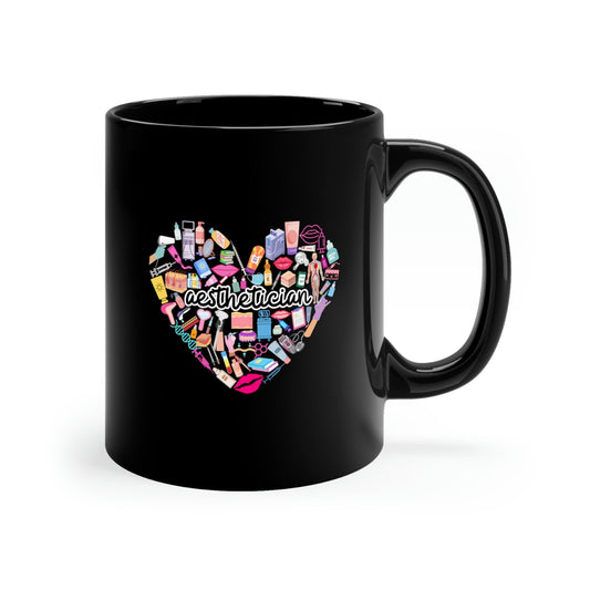Aesthetician Heart Skincare 11oz Black Mug