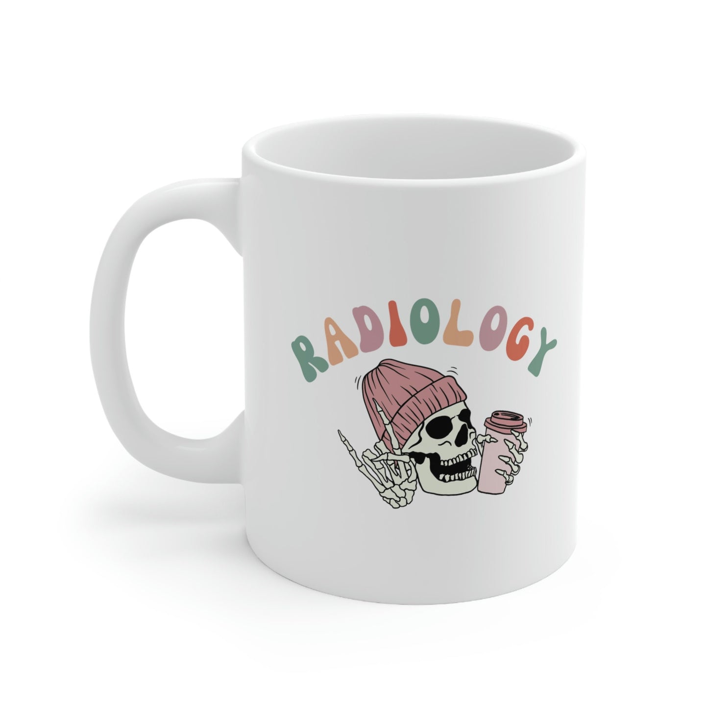 Radiology, Radiologist, Tech Colorful Cute Skeleton Coffee Ceramic Mug 11oz