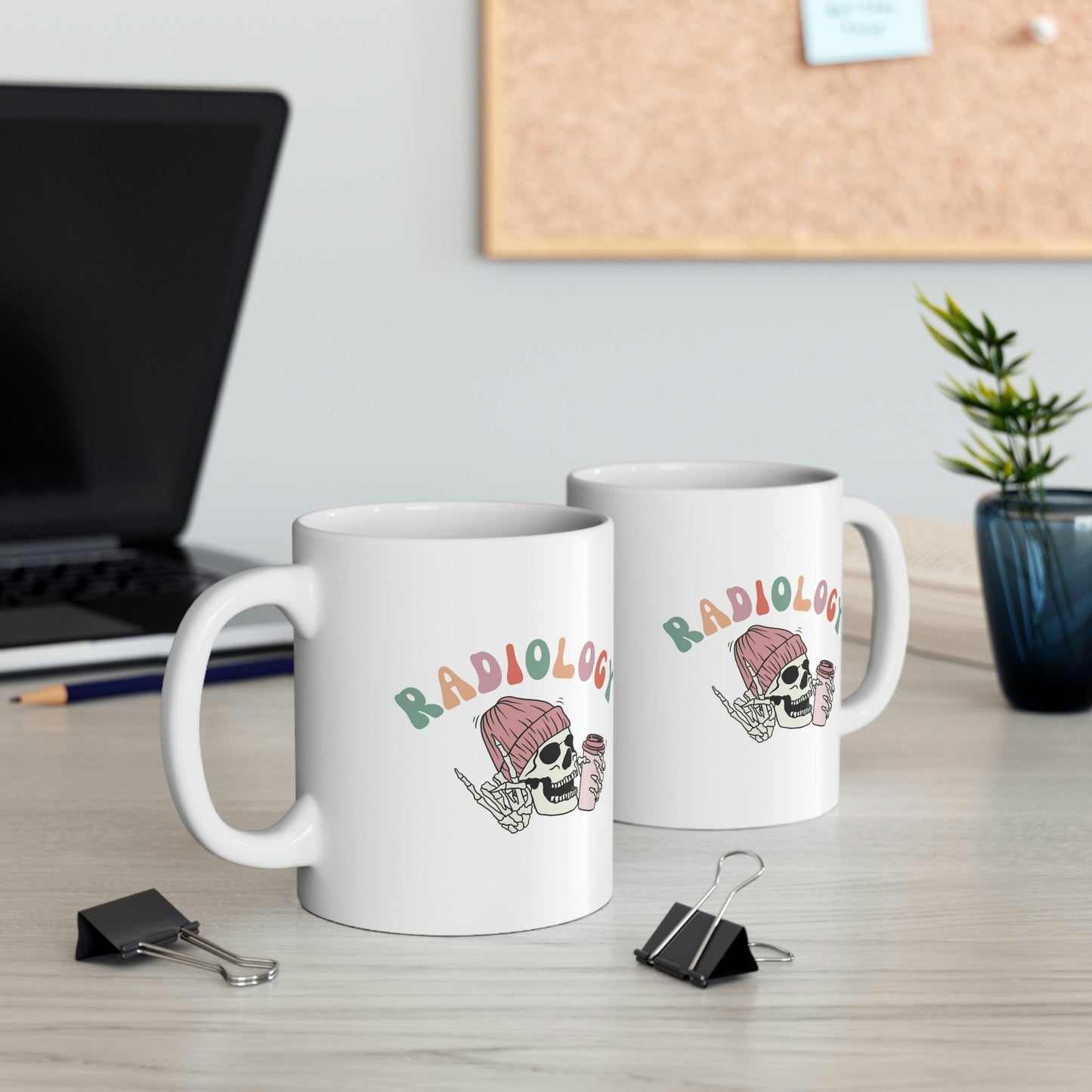 Radiology, Radiologist, Tech Colorful Cute Skeleton Coffee Ceramic Mug 11oz
