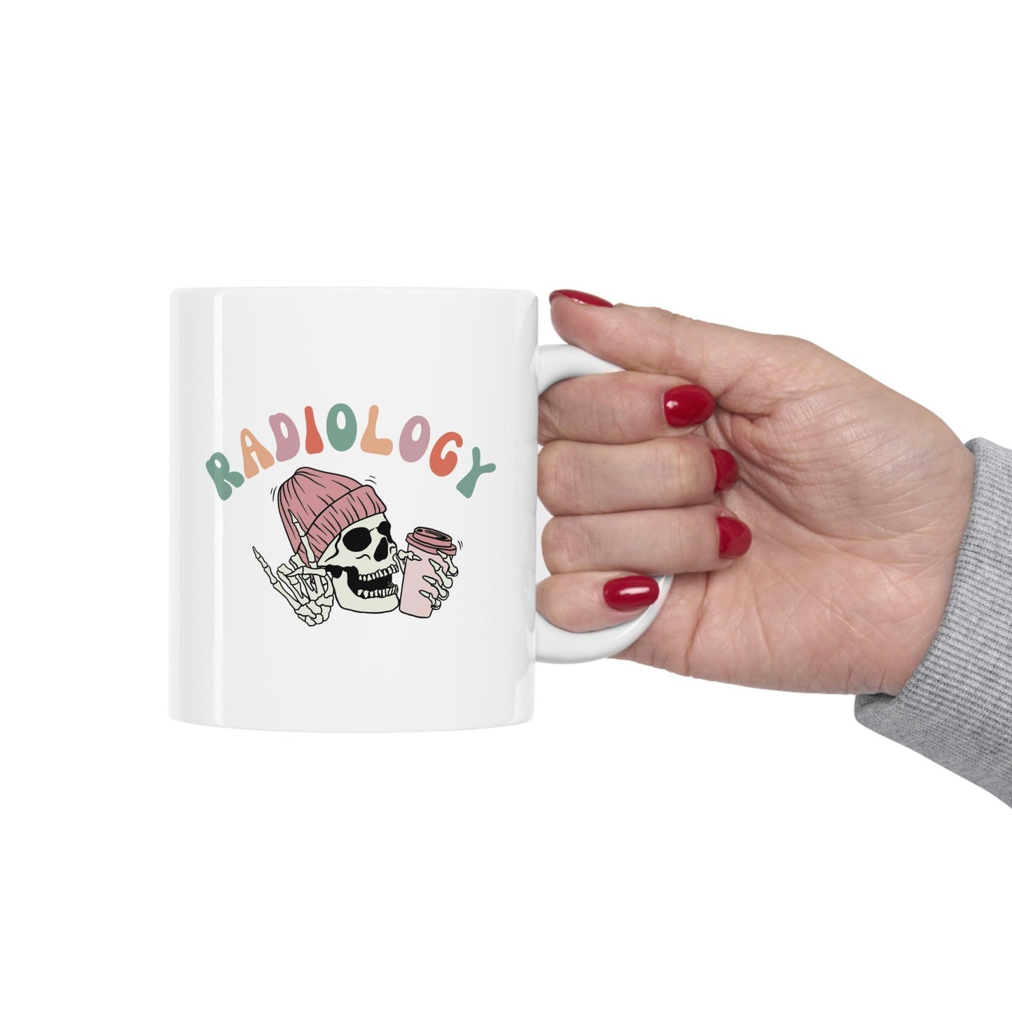 Radiology, Radiologist, Tech Colorful Cute Skeleton Coffee Ceramic Mug 11oz