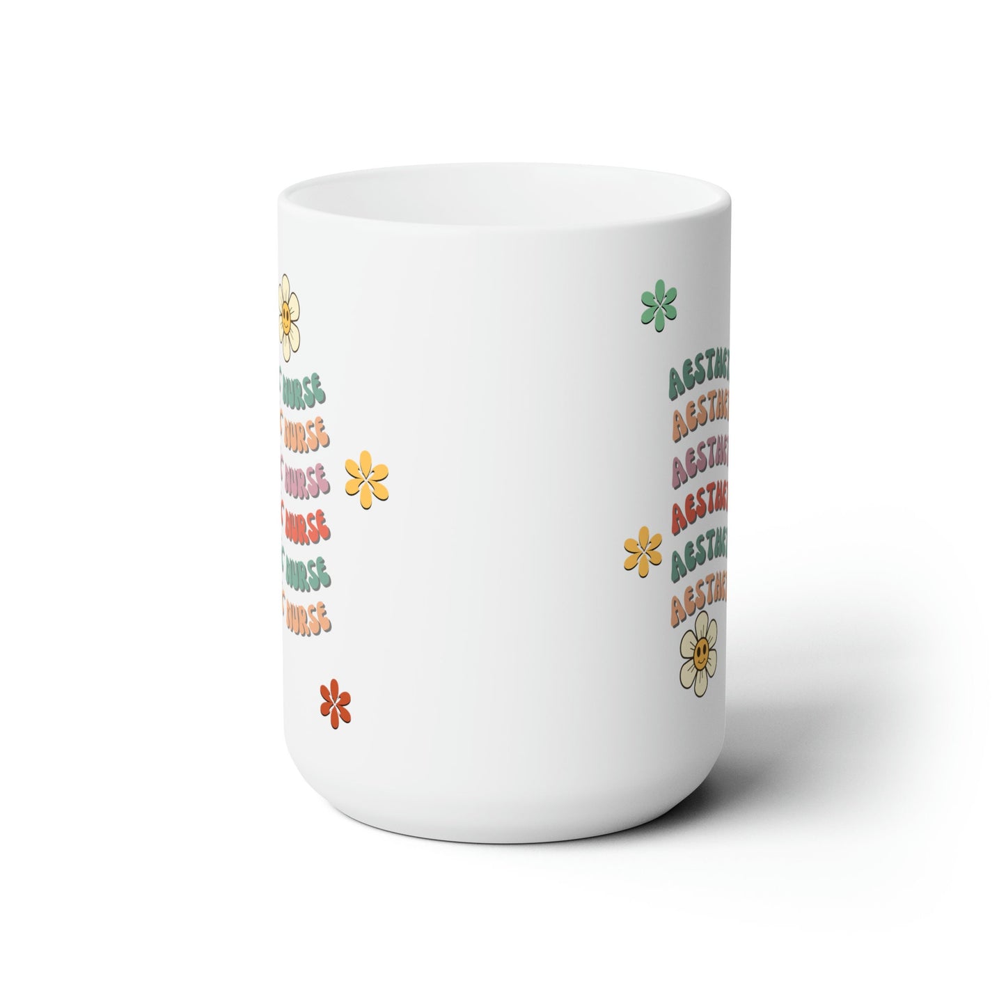 Aesthetic Nurse, Groovy, Colorful Ceramic Mug 15oz