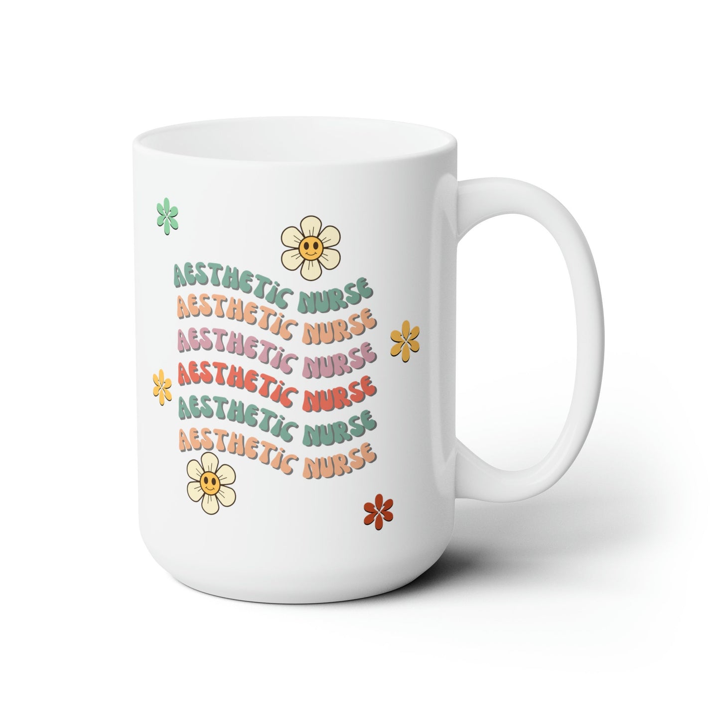 Aesthetic Nurse, Groovy, Colorful Ceramic Mug 15oz
