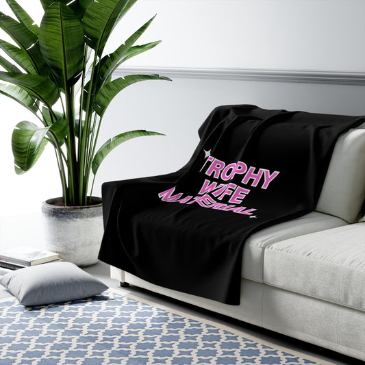 Trophy Wife Material, Sparkle, Y2k Sherpa Fleece Blanket